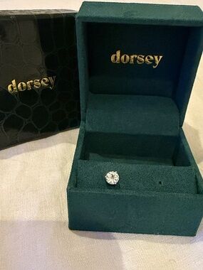 Dorsey Paradis Solitaire Round Cut, Lab White Sapphire Stud Earring- .5ct